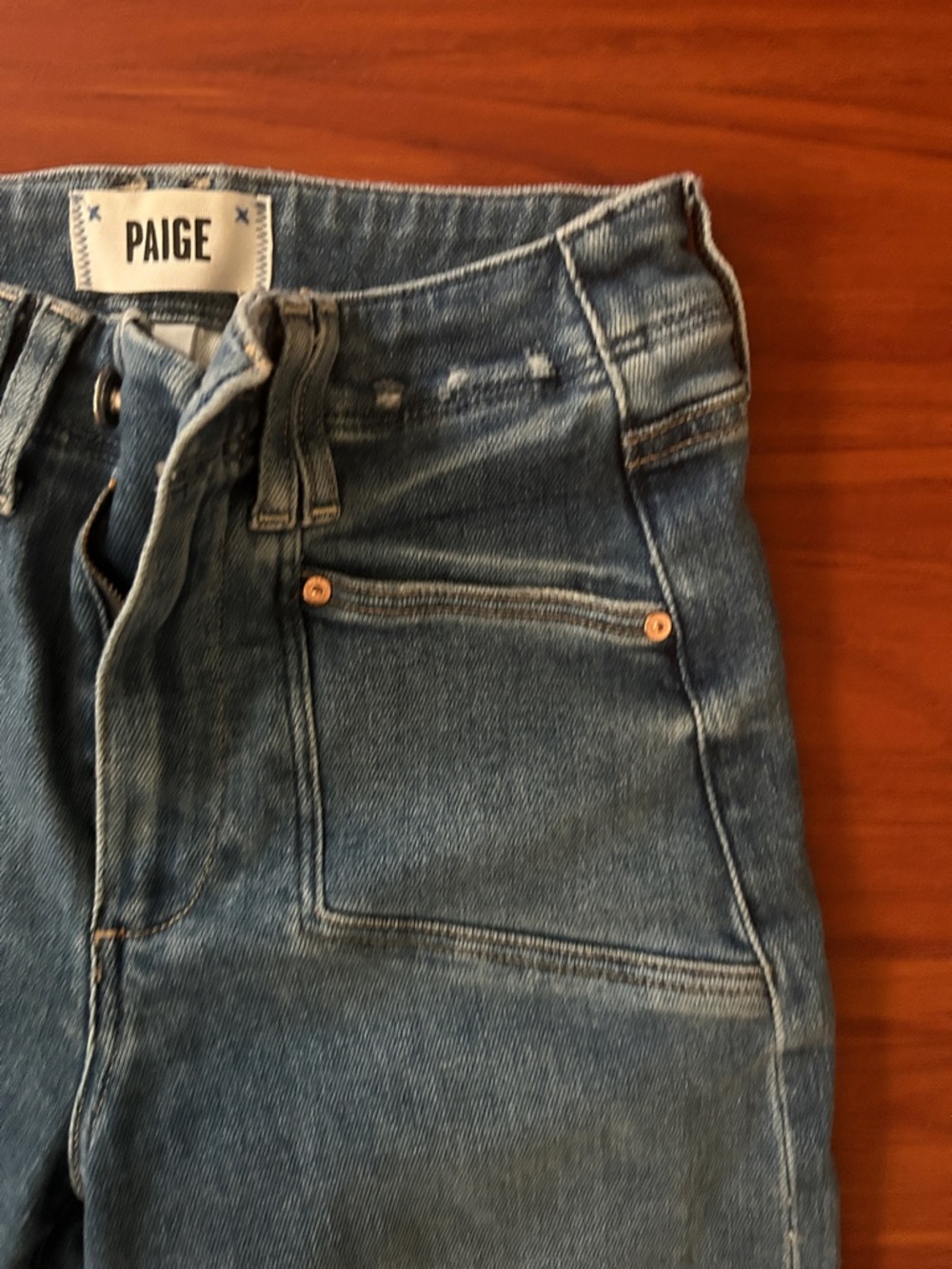 PAIGE Wide-Leg High-Rise Jeans — Dark Blue Denim - Picture 3 of 7